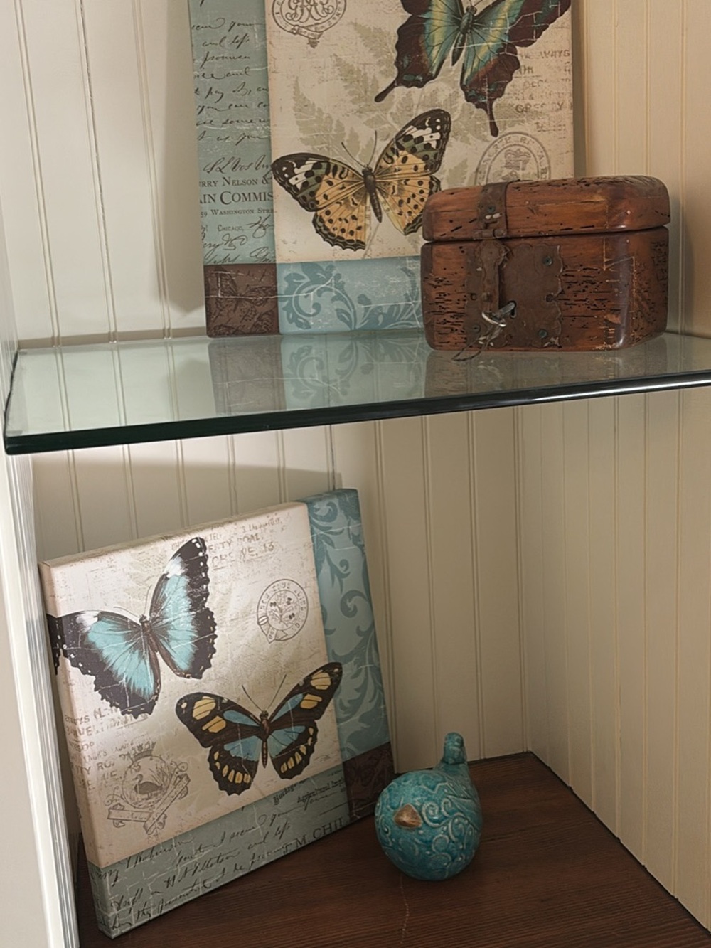 Turquoise Butterfly Canvas Wall Art - Home Wall Decor